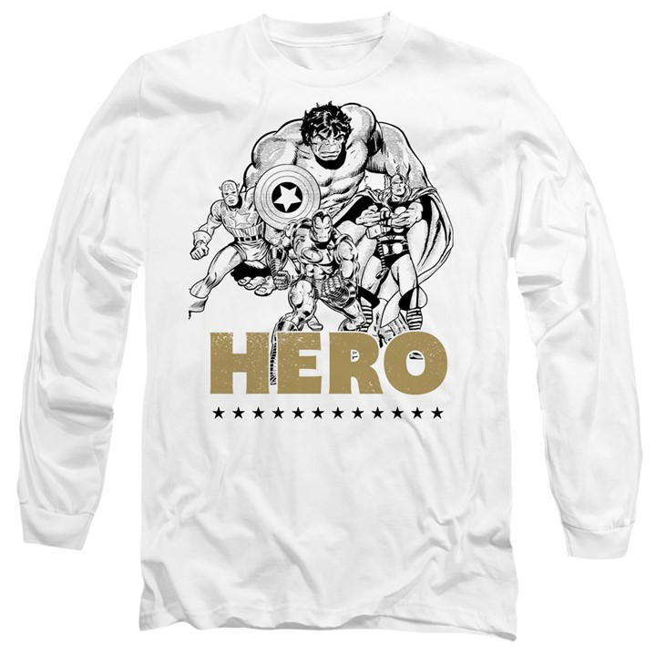 Marvel Men's White The Avengers Fathers Day Hero Group Long Sleeve T in Size XL, Sports Direct