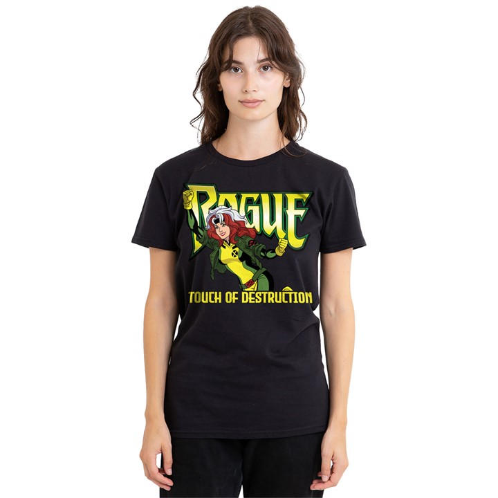Marvel Women's Black X-Men 97 Rogue Touch Of Destruction T-Shirt in Size M, Sports Direct
