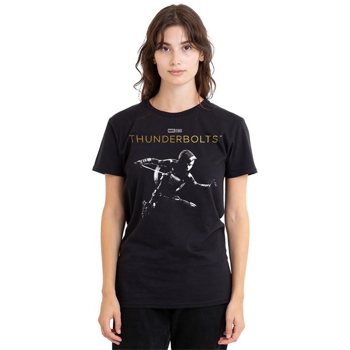 Marvel Women's Black Thunderbolts Taskmaster Highlight T-Shirt, Sports Direct