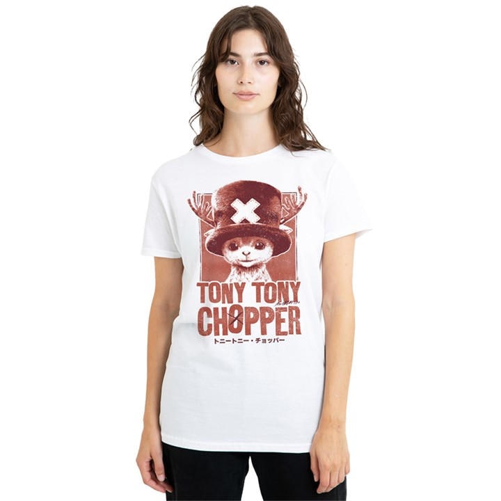 One Piece Women's White Chopper Tonal Portrait T-Shirt in Size XL, Sports Direct