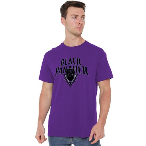 Black Panther - Black Panther Logo Shield Cotton Mens T-Shirt Purp
