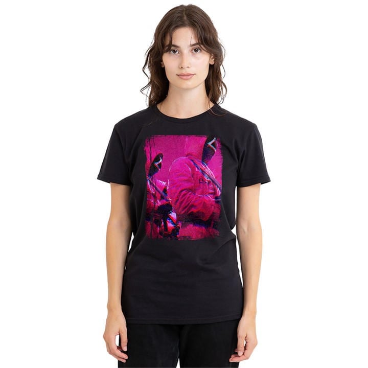 Squid Game Women's Black Guards Tv Screen T Shirt in Size XL, Sports Direct