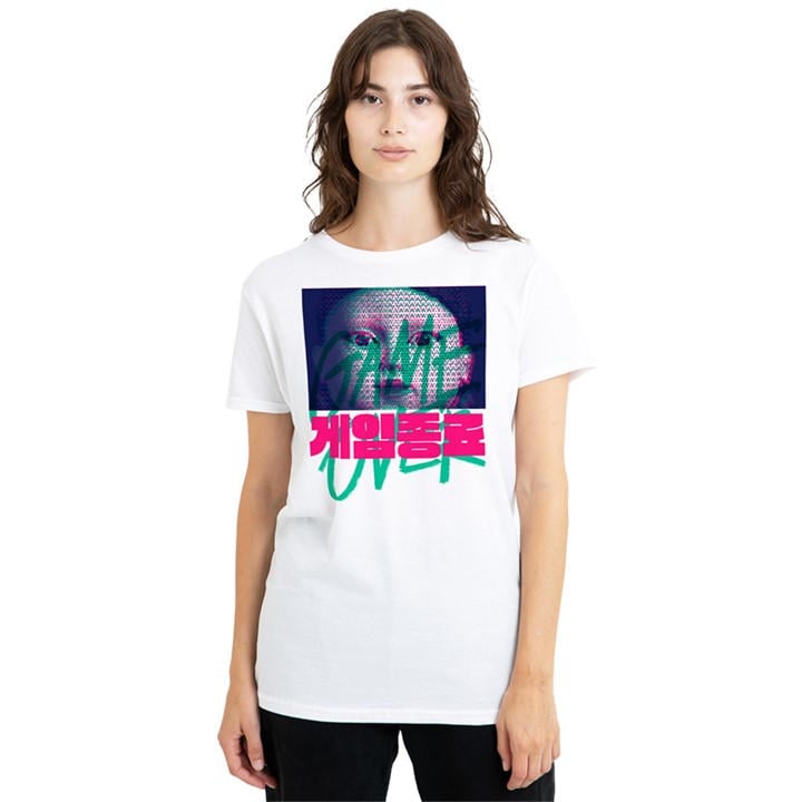 Squid Game Women's White Duo Tone Younghee T Shirt in Size M, Sports Direct