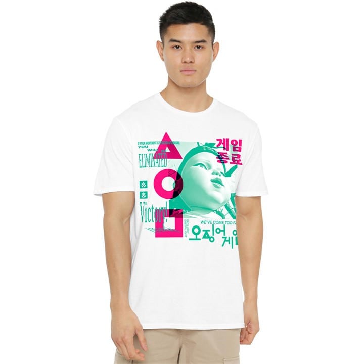 Squid Game Men's White Young Hee Overlay T-Shirt in Size L, Sports Direct