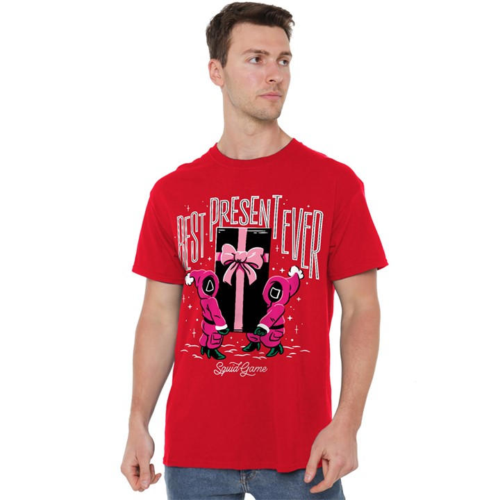 Squid Game Men' Red Best Present Ever T-Shirt in Size S, Sports Direct