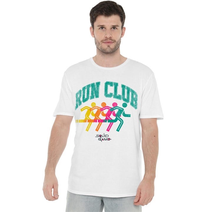 Squid Game Men's White Run Club Silhouette T-Shirt in Size M, Sports Direct