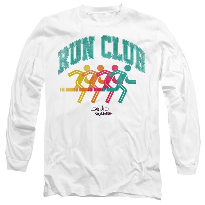 Squid Game Men's White Run Club Silhouette Long Sleeve T-Shirt in Size XL, Sports Direct