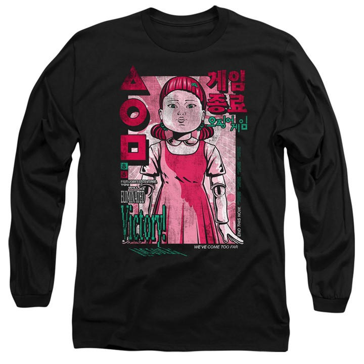 Squid Game Men's Black Young-Ee Comic Anime Long Sleeve T-Shir in Size M, Sports Direct