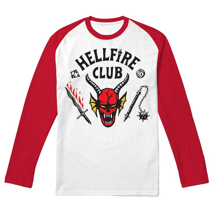 Stranger Things Men's  Hellfire Club Raglan Ls Long Baseb in Size XL, Sports Direct