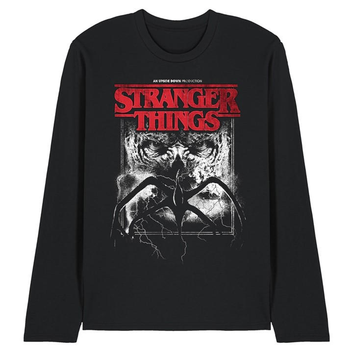 Stranger Things Men's Black Vecna Mindflayer Poster Long Sleev in Size M, Sports Direct