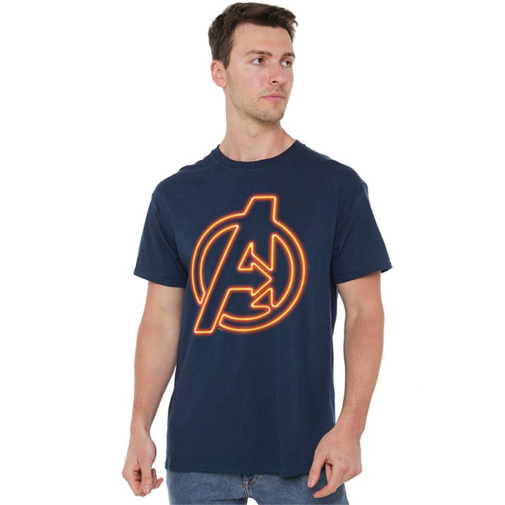 Avengers Men's Blue Neon Cotton T-Shirt Navy in Size XL, Sports Direct