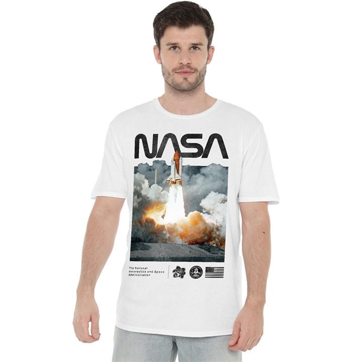 Nasa Men's White Lift Off Cotton T-Shirt in Size M, Sports Direct