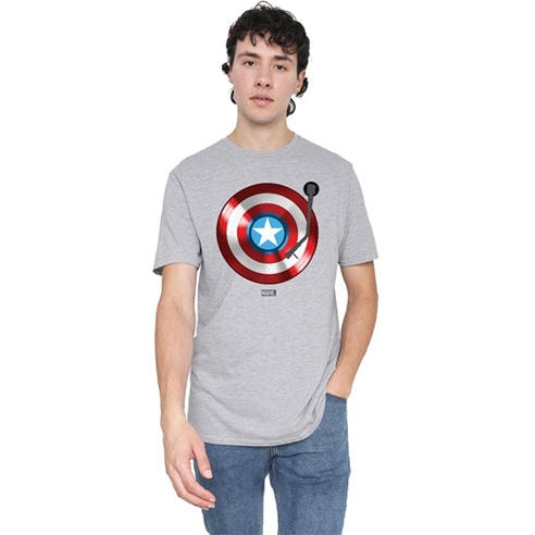 Captain America - Marvel Captain America Record Shield Mens T-Shirt