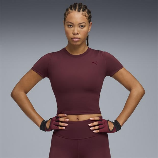 Ruby Shimmer - Puma - Women's Shape Baby Tee Short Sleeve Performance Gym Top