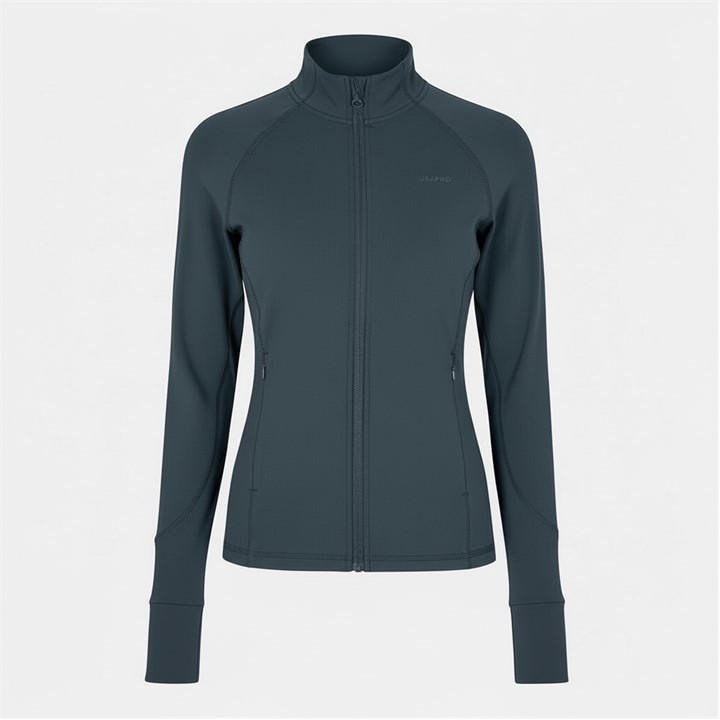 Usa Pro Women's Grey Core Fitness Long Sleeve Slim Fit Performance Training Jacket in Size 16, Sports Direct