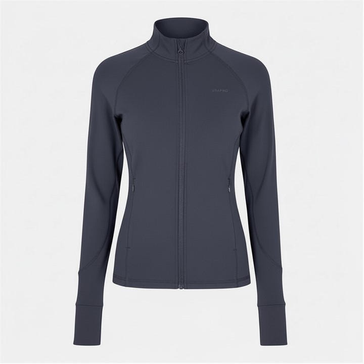 Usa Pro Women's Blue Core Fitness Long Sleeve Slim Fit Performance Training Jacket in Size 16, Sports Direct