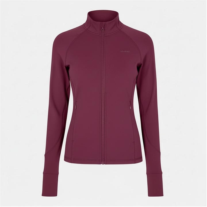 Usa Pro Women's Red Core Fitness Long Sleeve Slim Fit Performance Training Jacket in Size 10, Sports Direct