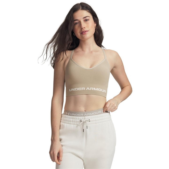 Under Armour Women's Beige Vanish Seamless Low Impact Sports Bra in Size 8, Sports Direct
