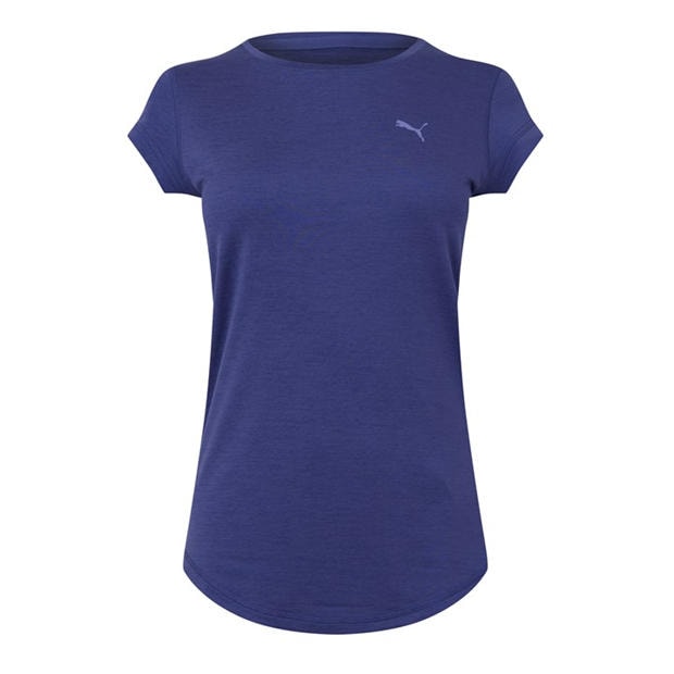 Blue Crystal - Puma - Women's Cloudspun Heather Short Sleeve Performance Gym Top