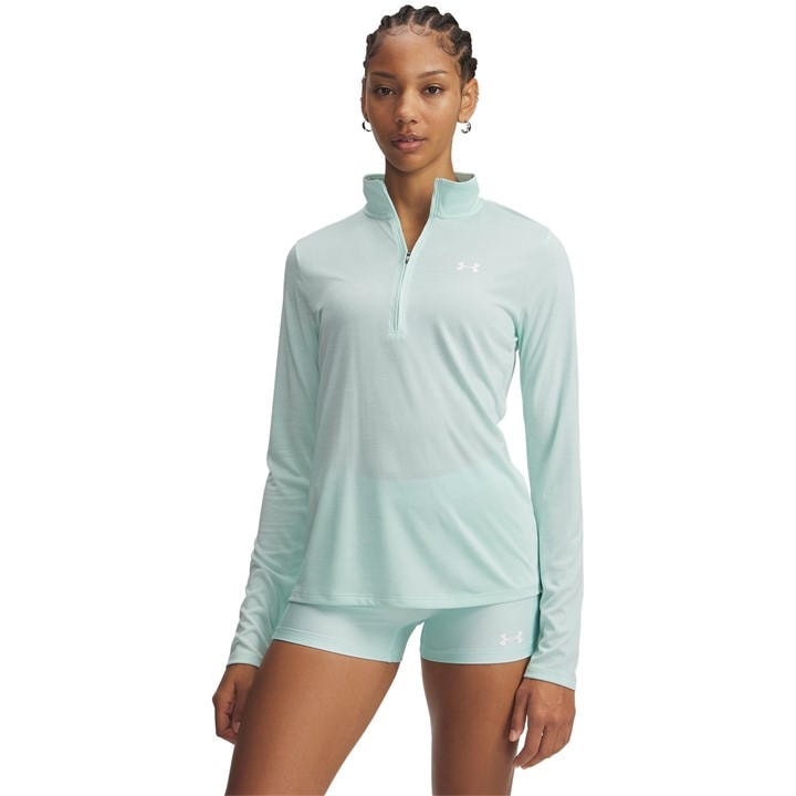 Under Armour Women's Green Tech Half Zip Top in Size 10, Sports Direct