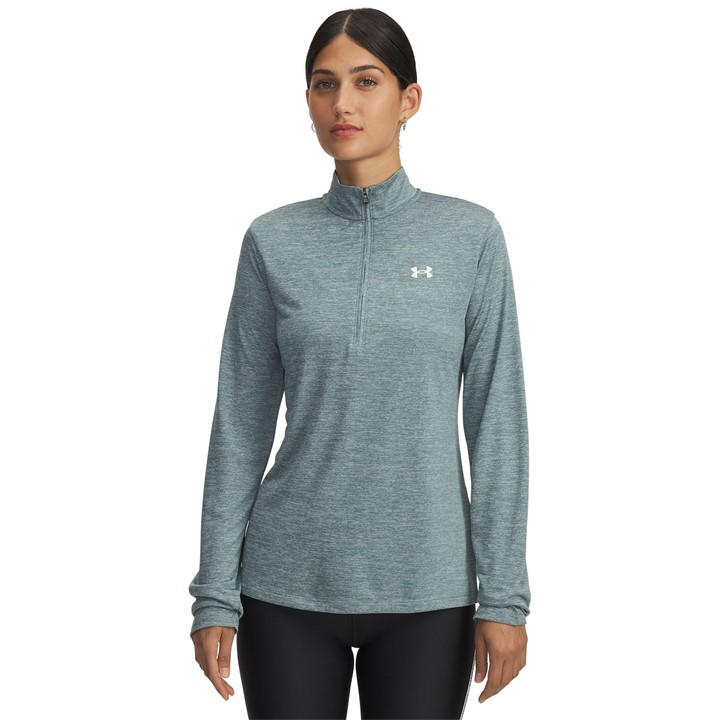 Under Armour Women's Blue Tech Half Zip Top in Size 14, Sports Direct