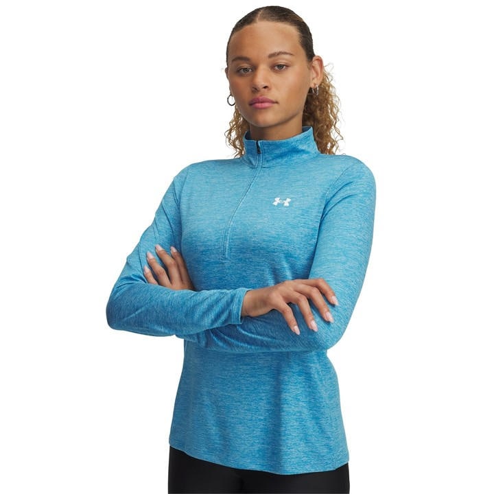 Under Armour Women's Blue Tech Half Zip Top in Size 14, Sports Direct