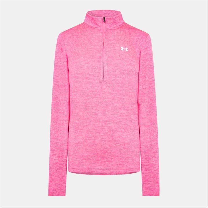 Under Armour Women's Pink Tech Half Zip Top in Size 8, Sports Direct