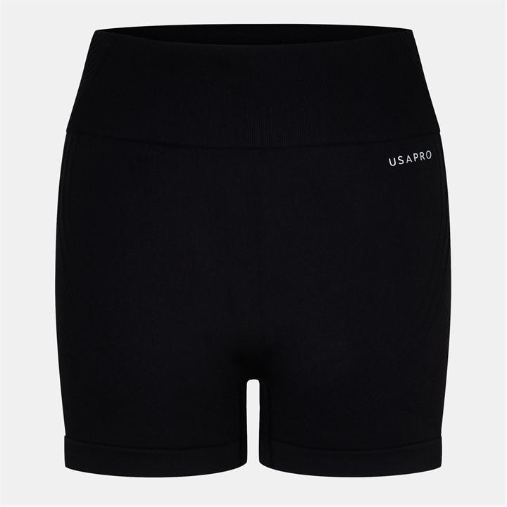 Usa Pro Women's Black Usap Seamless 3 Inch Shorts in Size 14, Sports Direct