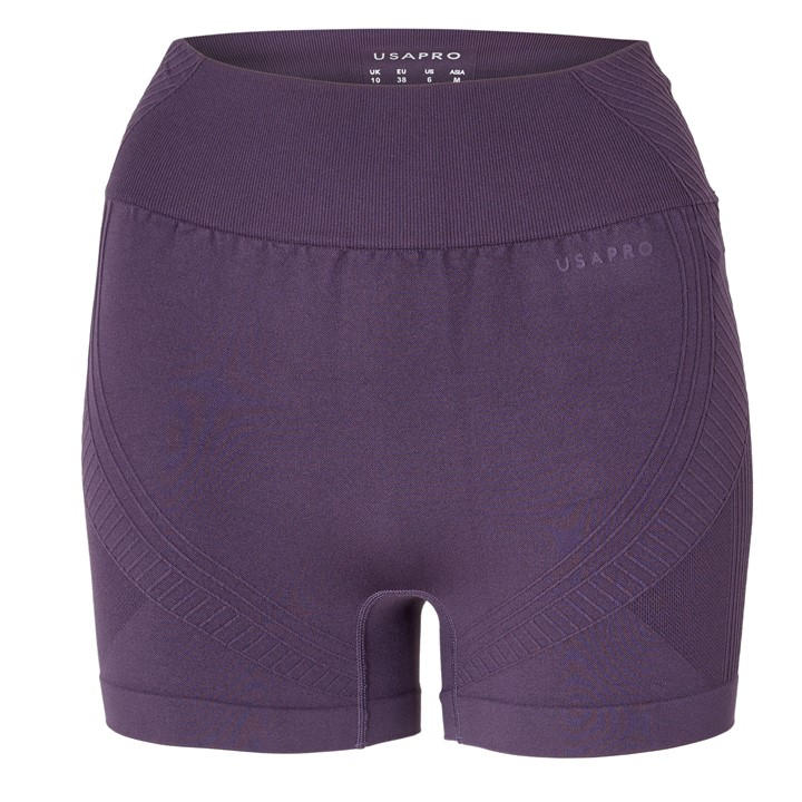 Usa Pro Women's Purple Usap Seamless 3 Inch Shorts in Size 14, Sports Direct