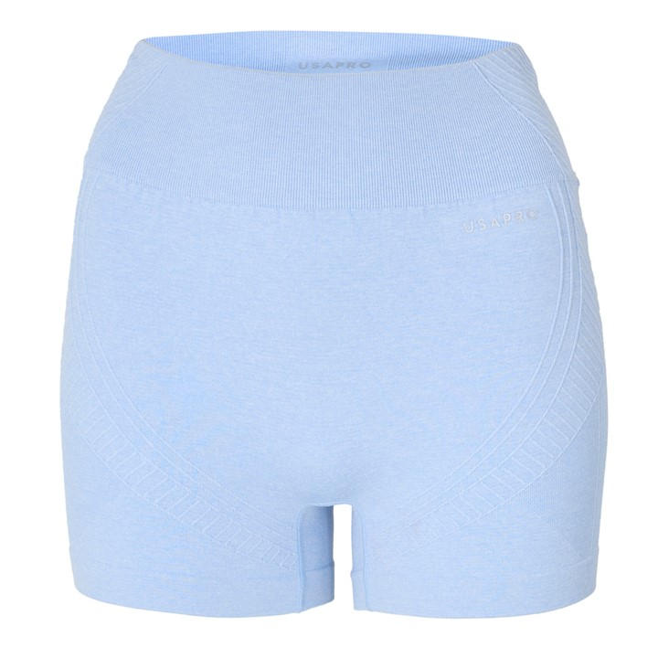 Usa Pro Women's Blue Usap Seamless 3 Inch Shorts in Size 6, Sports Direct