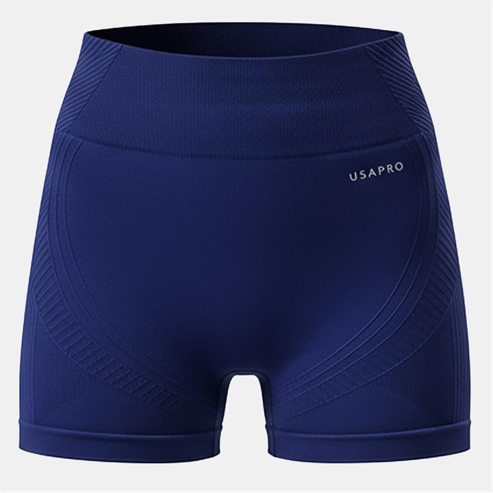 Usa Pro Women's Blue Usap Seamless 3 Inch Shorts in Size 16, Sports Direct