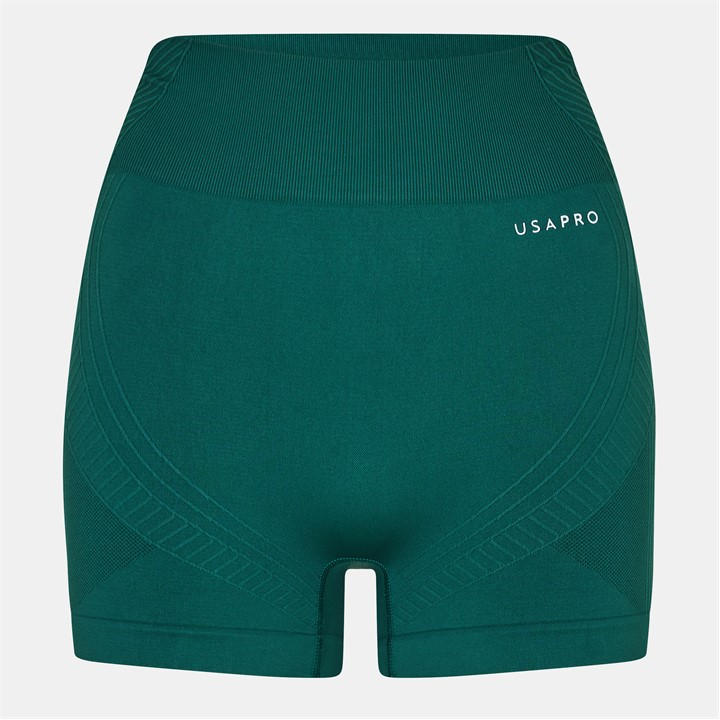 Usa Pro Women's Green Usap Seamless 3 Inch Shorts in Size 16, Sports Direct