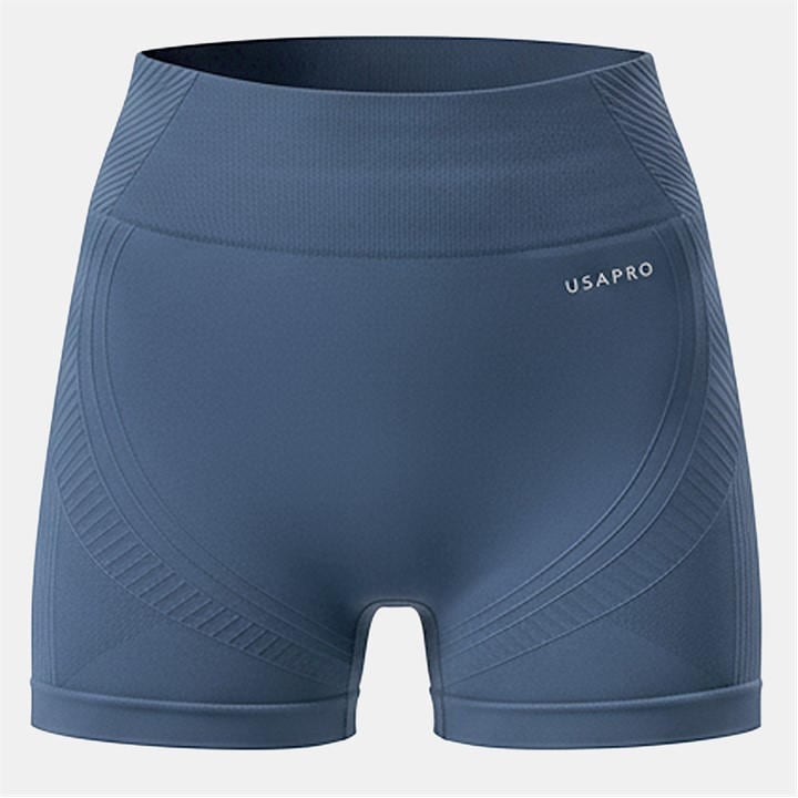 Usa Pro Women's Blue Usap Seamless 3 Inch Shorts in Size 14, Sports Direct