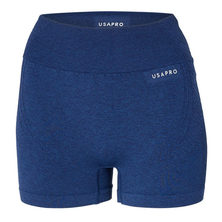 Usa Pro Women's Blue Usap Seamless 3 Inch Shorts in Size 12, Sports Direct