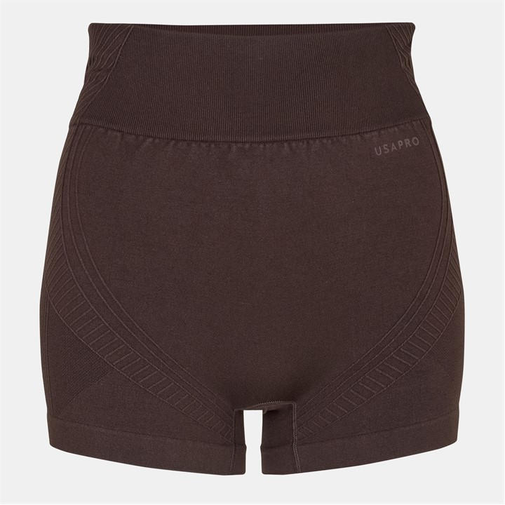 Usa Pro Women's Brown Usap Seamless 3 Inch Shorts in Size 10, Sports Direct
