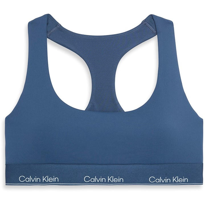 Calvin Klein Women's Blue Moisture Wicking Medium Impact Sports Bra in Size 12, Sports Direct