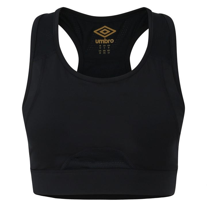 Umbro Women's Black Train Medium Impact Sports Bra in Size 8, Sports Direct