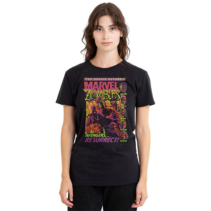 Marvel Women's Black Zombies Avengers Resurrect T-Shirt in Size XL, Sports Direct