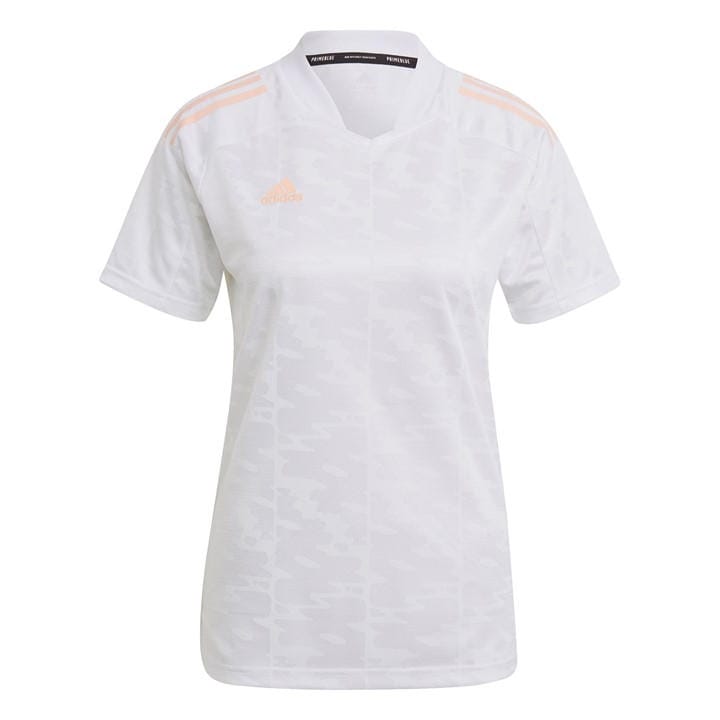 Adidas Women's White Condivo21 Short-Sleeve Performance T-Shirt in Size 2XS, Sports Direct