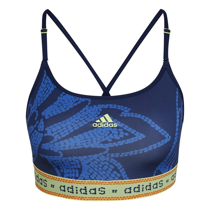 Adidas Women's Blue Medium Impact Sports Bra in Size 38B, Sports Direct