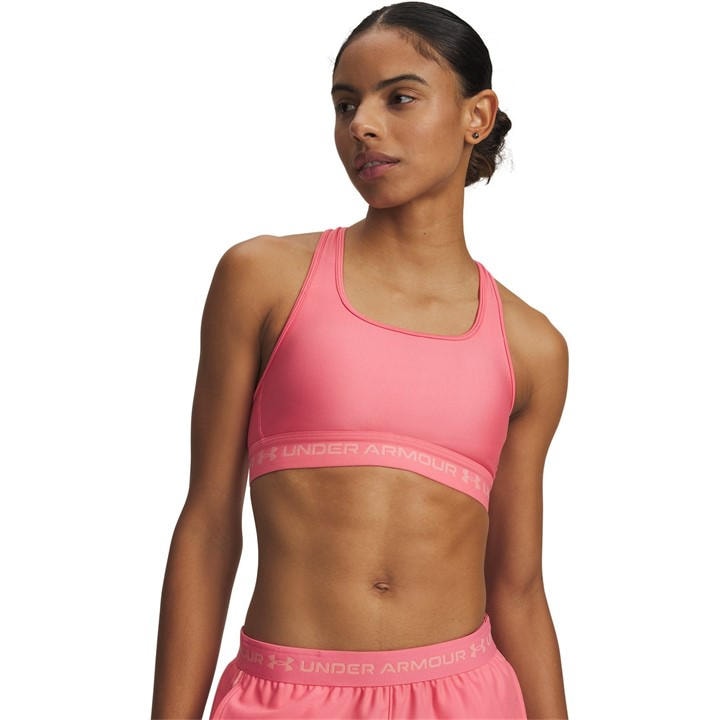 Under Armour Women's Pink Crossback Medium Impact Sports Bra in Size 14, Sports Direct