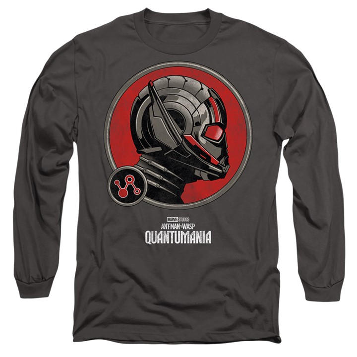 Marvel Men's Grey Antman Profile Long Sleeve T-Shirt Charcoal in Size L, Sports Direct