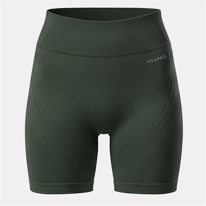 Usa Pro Women's Green Seamless Longline Cycling Shorts in Size 14, Sports Direct