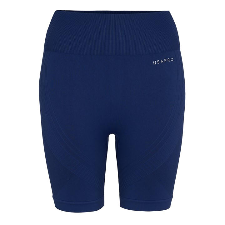 Usa Pro Women's Blue Seamless Longline Cycling Shorts in Size 14, Sports Direct