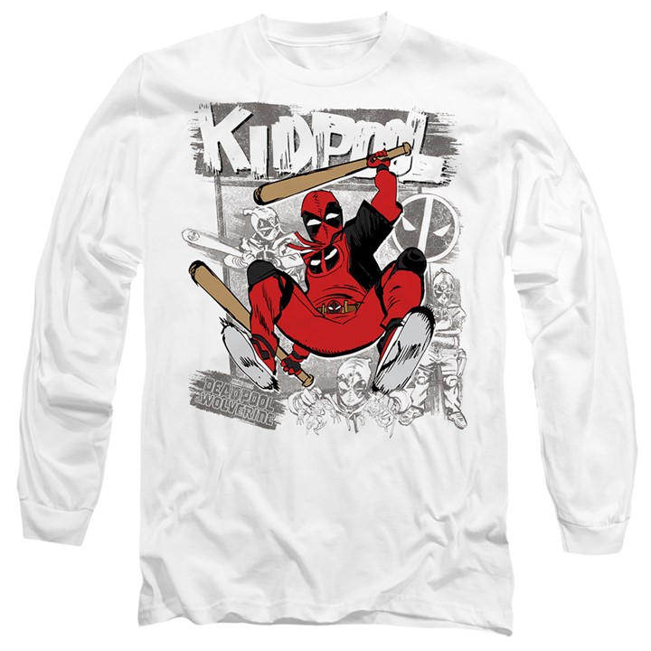 Marvel Men' White Deadpool & Wolverine Sketchbook Kidpool Attacks Lo in Size S, Sports Direct