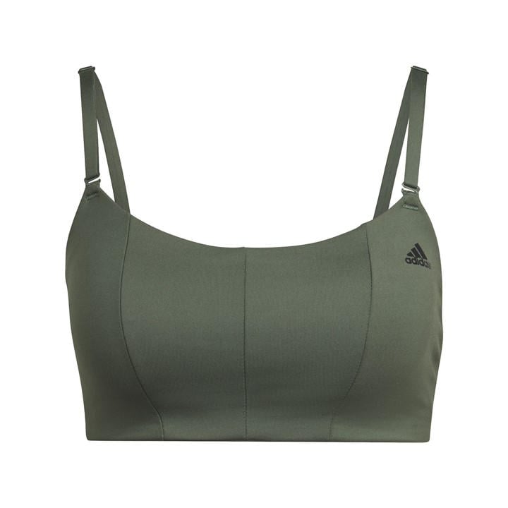 Adidas Women's Green Yoga Studio Light Support Sports Bra in Size 30A, Sports Direct