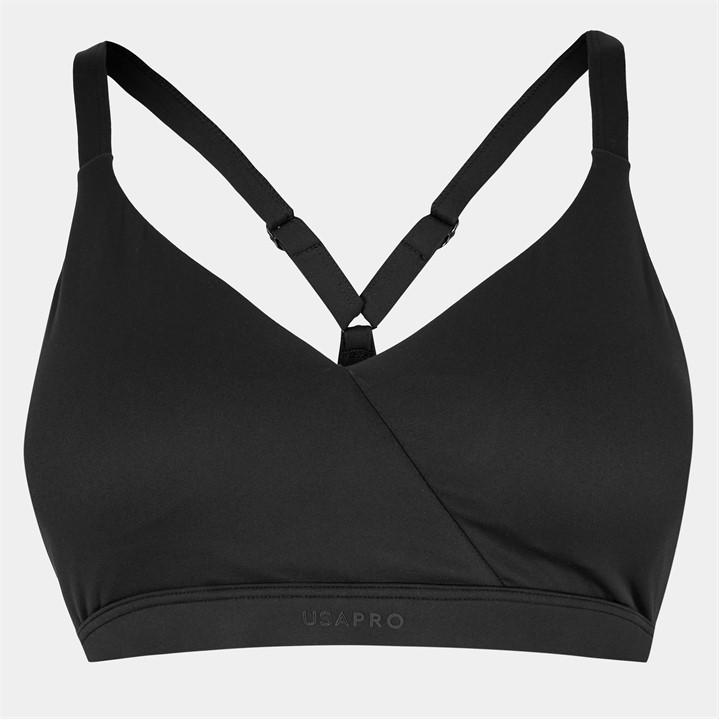 Usa Pro Women's Black Light Bra in Size 8, Sports Direct