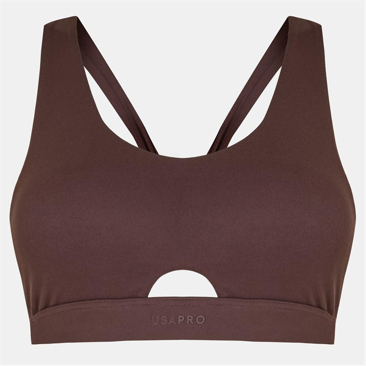 Usa Pro Women's Brown Twist Back Bra in Size 14, Sports Direct