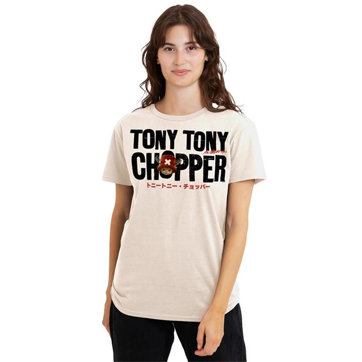 One Piece Women's Beige Chopper Wordmark T-Shirt Natural in Size M, Sports Direct