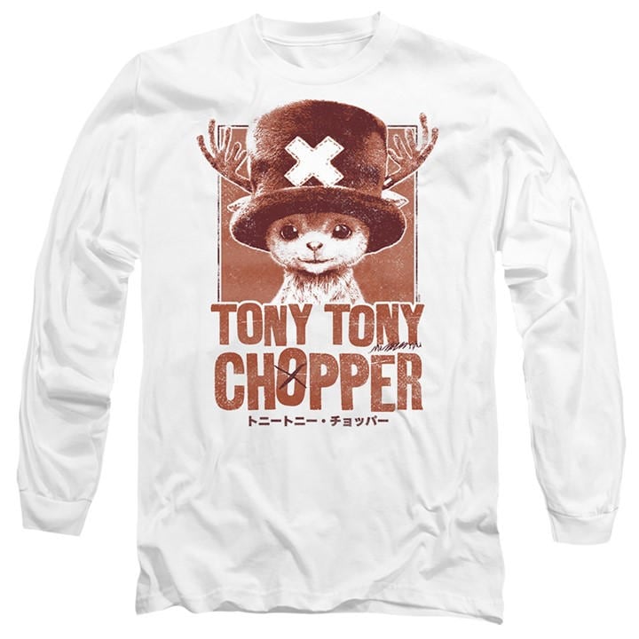 One Piece Men's White Chopper Tonal Portrait Long Sleeve T-Shirt in Size XL, Sports Direct